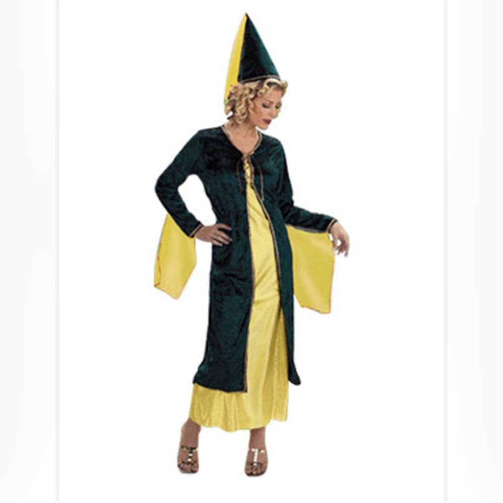 Green Medieval Maiden Green And Gold Renaissance Dress Costume